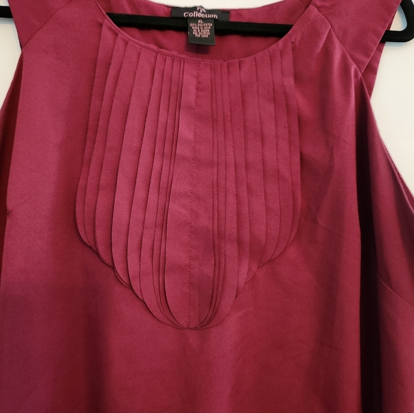 Pink Collection Womens Burgandy Blouse with tux ruffles on front. Size XL - Picture 2 of 4